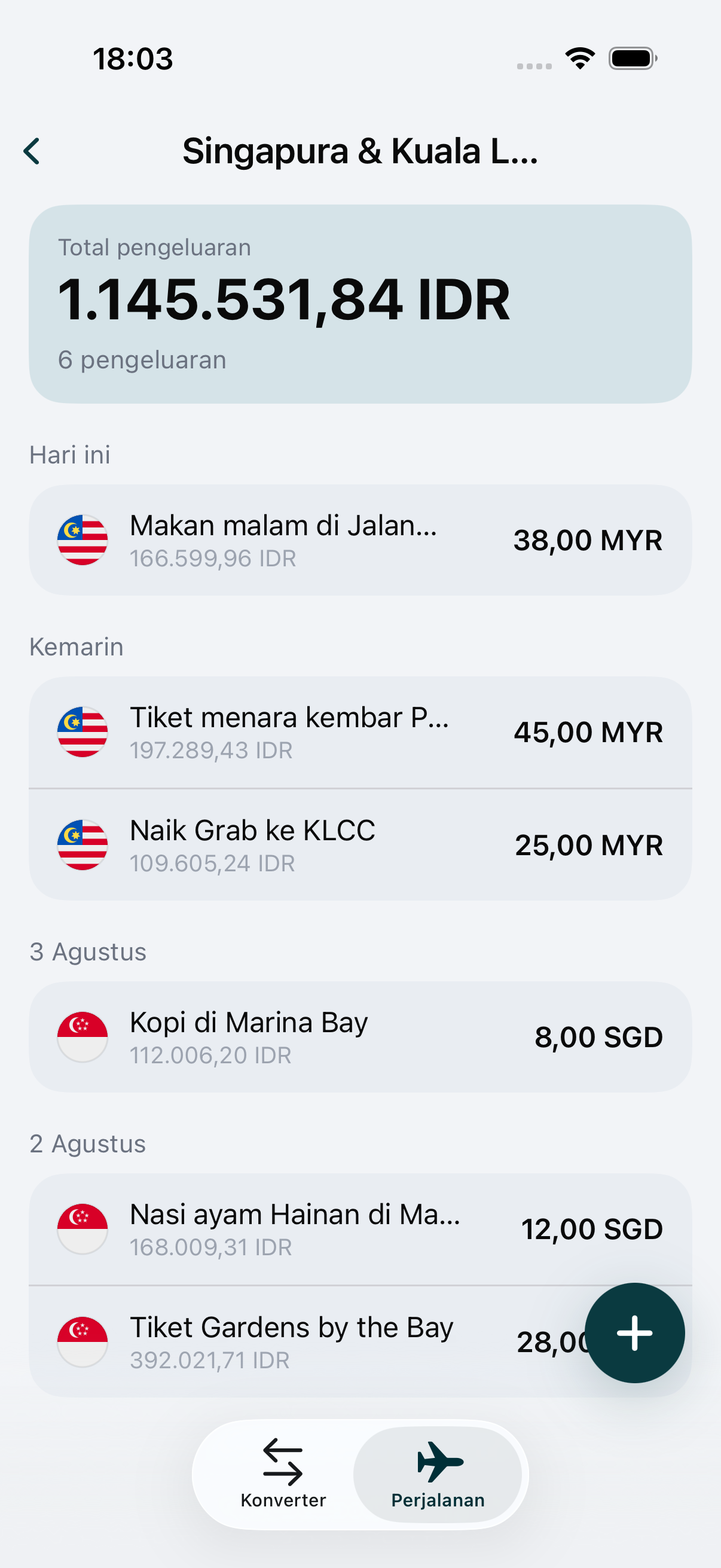 Perjalanan di WaveRate dengan penarikan tunai yang dicatat dalam mata uang lokal
